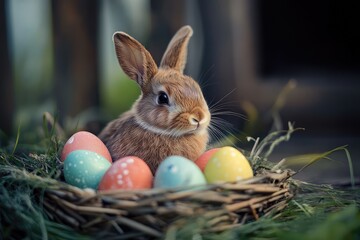 Easter celebration. AI generated illustration.