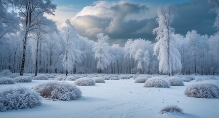 Obraz premium snow covered trees