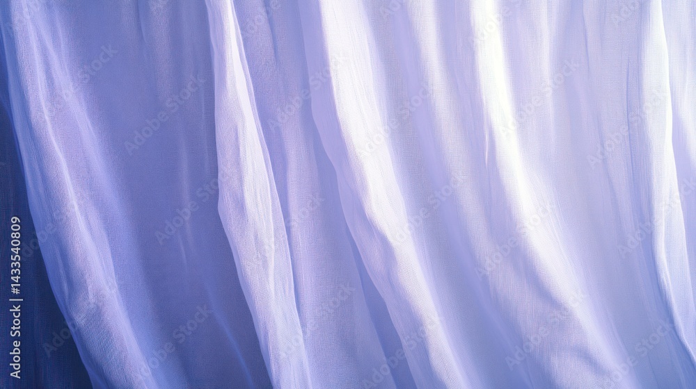 Poster flowing white fabric with subtle folds and gentle color gradients