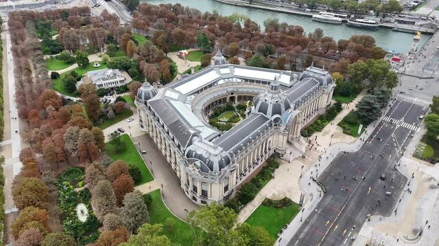 Aerial shot of Petit Palais in Paris, France