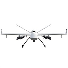 Armed Drone with Front View, and White.