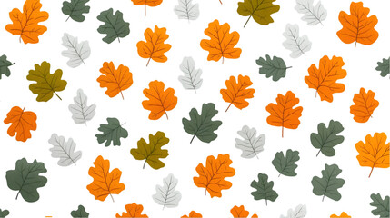 Isolated Autumnal Leaves Pattern Abstract Background Illustration