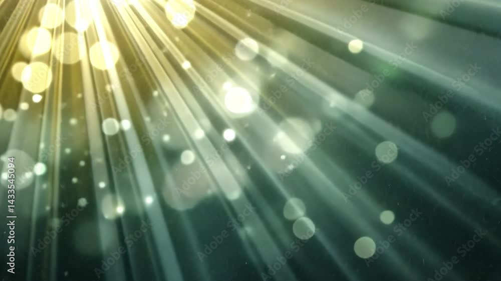 Poster stunning light rays create soft bokeh effect with circles in background, evoking tranquility and vis
