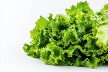 Green lettuce leaves. AI generated illustration.