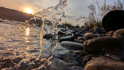 sunset in the mountains