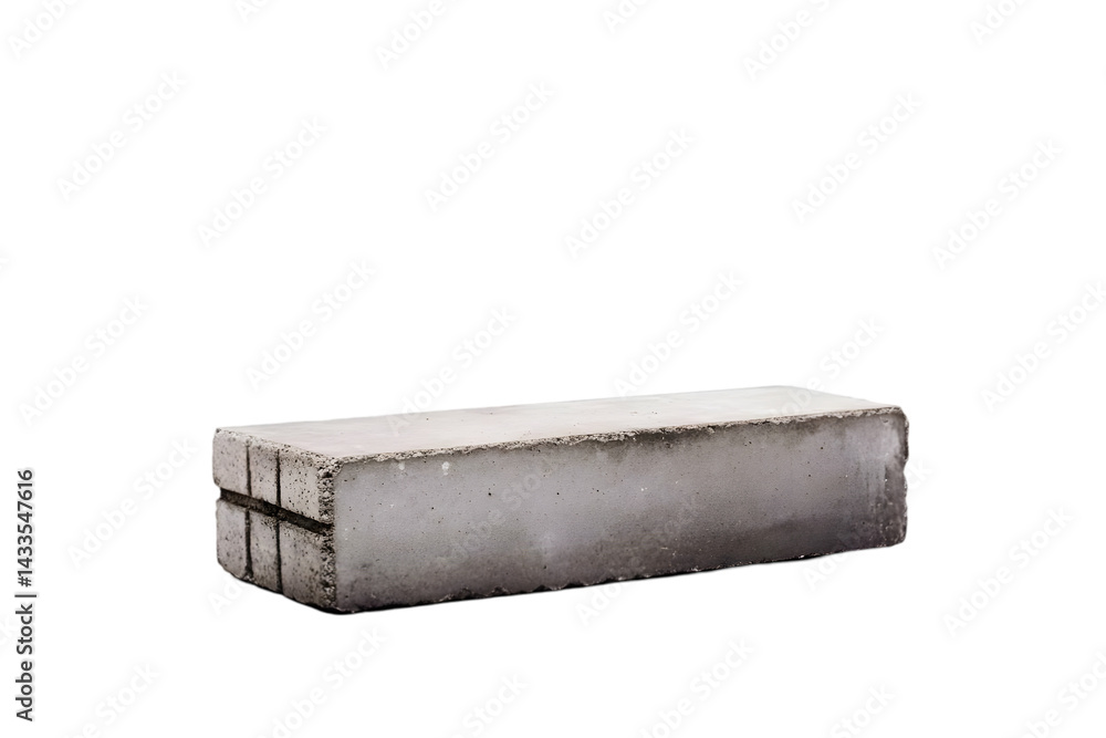 Poster isolated concrete block illustration with gray texture and dark shadow