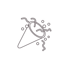 Party popper confetti joy festive birthday celebration emoji vector symbol sign icon illusration