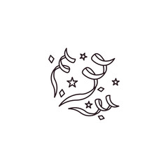 Party popper confetti joy festive birthday celebration emoji vector symbol sign icon illusration