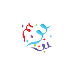 Party popper confetti joy festive birthday celebration emoji vector symbol sign icon illusration