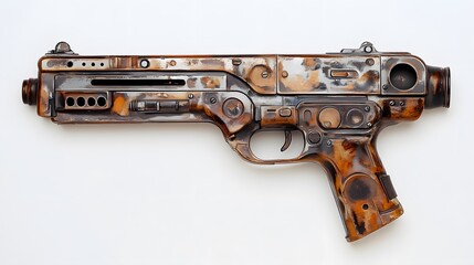 Scifi Pistol with White Background.