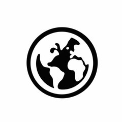Minimalist earth illustration, simple world icon