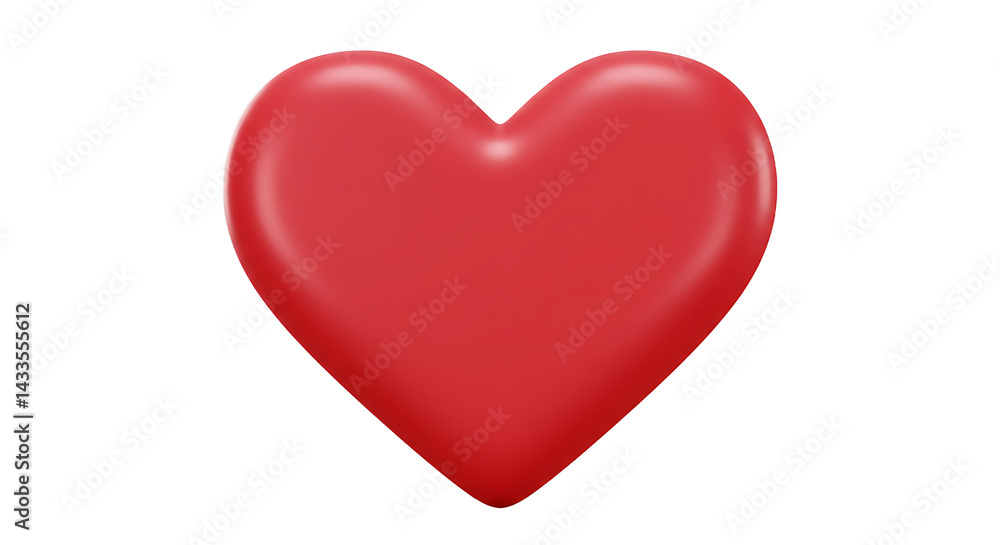 Poster a single red heart shape with a glossy surface against a plain black background in a studio shot