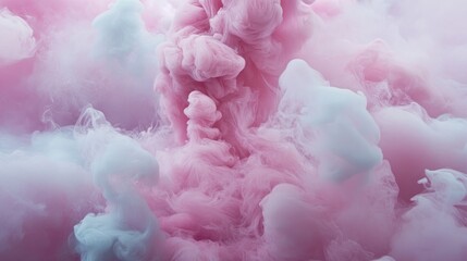 Fototapeta premium Pink and white ink swirling in liquid.