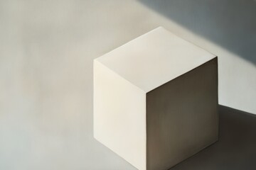 shot of a simple, geometric cube.
