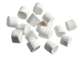 Isolated Marshmallows Heap on Black Background Photo