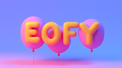 End of Financial Year Concept: Balloon Letters
