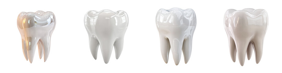 Stages of Teeth Whitening Process Dental Care 3D Model Illustration