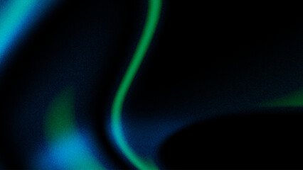 Abstract blue green on dark background with grainy. Amazing wavy background.