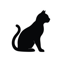black cat silhouette. vector illustration of cat. 
