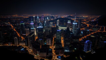 Cityscape at Night. Urban lights blur