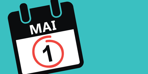 simple calendar icon 1 may labor day vector illustration