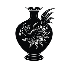 Celadon Glazed Porcelain Phoenix Tail Vase