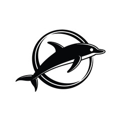 cyber dolphin jumping through holographic rings