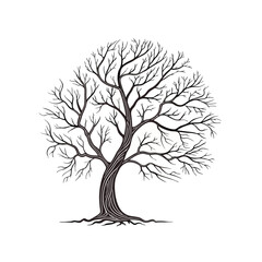 Stylized Tree Silhouette with Spreading Branches