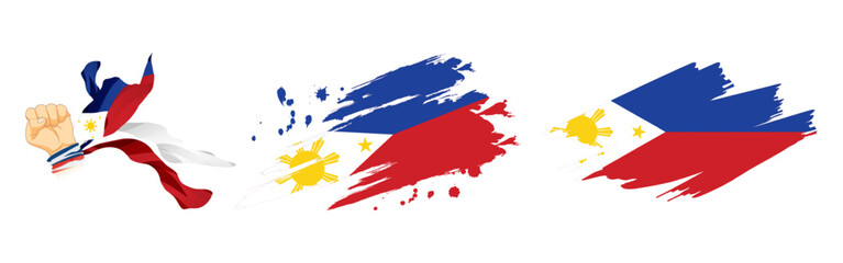 Vector illustration of Philippines flag composition on transparent background