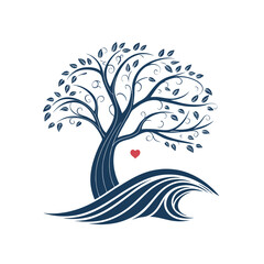 Flowing Curved Lines Tree Design