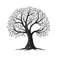 Obraz premium Triangular Shard Style Tree Design
