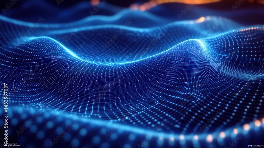 Poster abstract digital waveform visualization