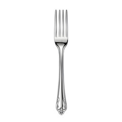 Isolated Silver Fork Illustration on a Transparent Background