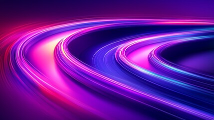 Abstract Swirling Neon Lights: A Symphony of Purple and Pink
