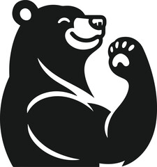 Black bear vector silhouette