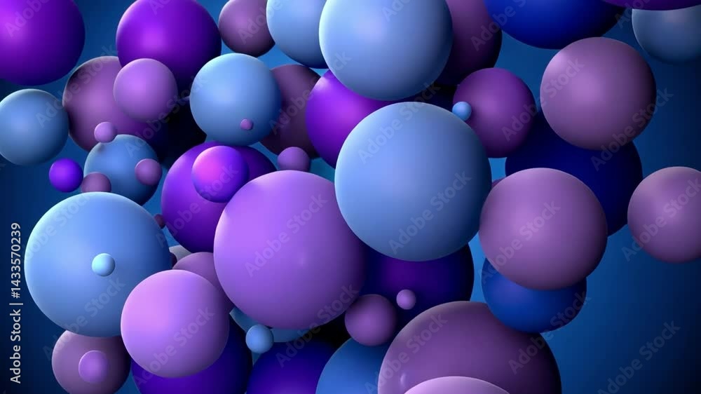 Aufkleber vibrant abstract spheres in blue and purple create dynamic background with depth and movement for st