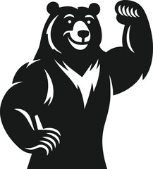 Black bear vector silhouette