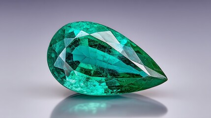 Pear-shaped emerald gemstone (1)