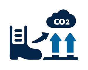 Carbon Footprint Reduction Icon Symbolizing Lower CO2 Emissions  