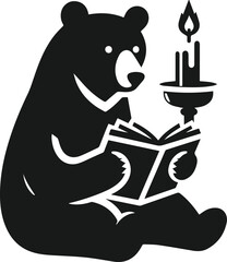 Black bear vector silhouette