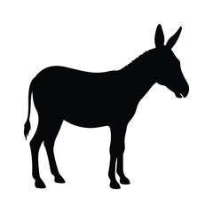 silhouette of a donkey. Vector illustration. 