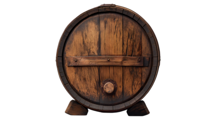 Vintage oak wine barrel, antique rustic cask texture background