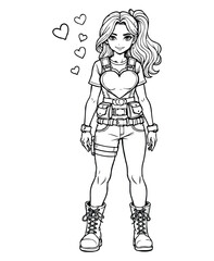 Combat Wife Coloring Page Boots, Hearts & Strength