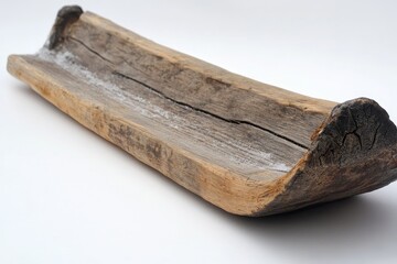 Fototapeta premium Rustic wooden trough, handcrafted with natural wood grain.