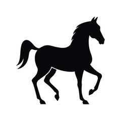horse silhouette isolated on white background. vector illustration. 