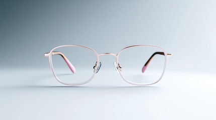 Fototapeta premium Elegant eyeglasses, light rose gold frame