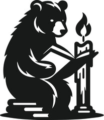 Black bear vector silhouette