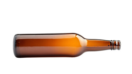 Professional Brown Glass Beer Bottle Isolated on White Background