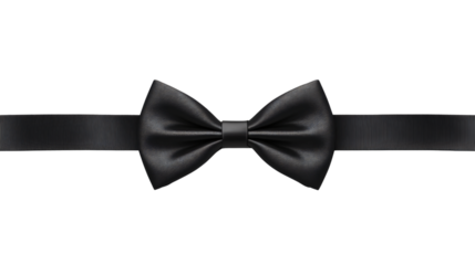 Elegant Classic Black Bowtie Isolated on White Background