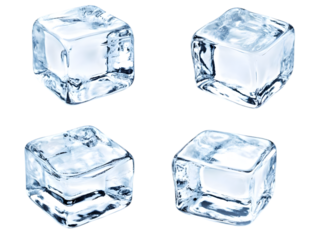 Realistic Ice Cubes Water Drink Refreshment Cold Illustration